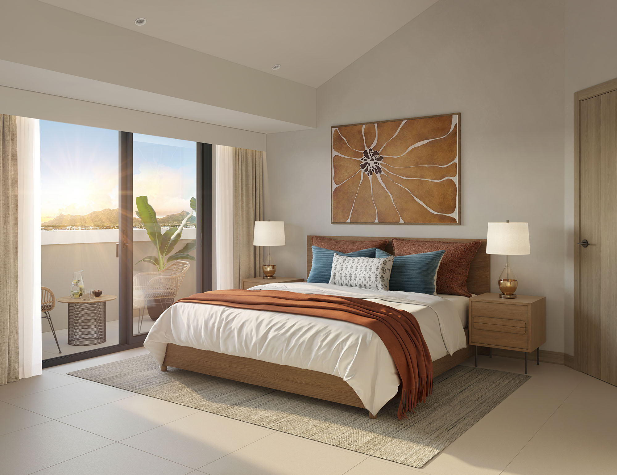 Les Terrasses d'Helvétia — duplex penthouse master bedroom